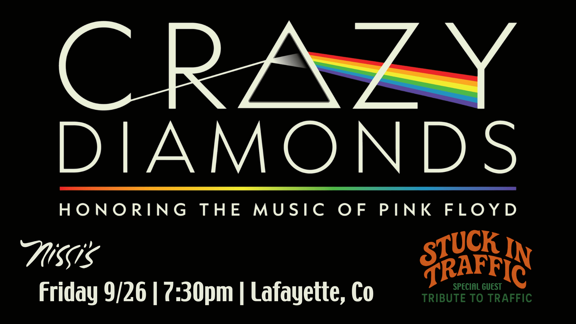 Crazy Diamonds “Pink Floyd Tribute”with Stuck in Traffic “Traffic