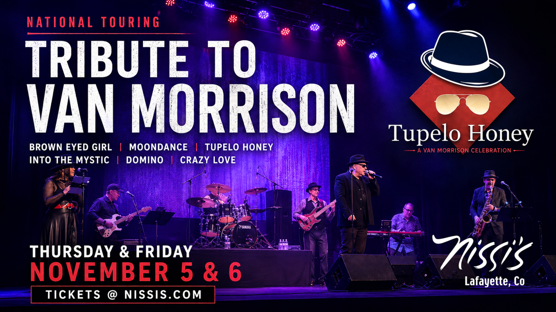 Tupelo Honey | Nat’l Touring Van Morrison Tribute Returns for 2 Nights!